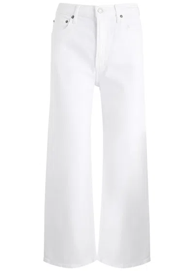 Agolde Harper Crop Straight-leg Jeans In White