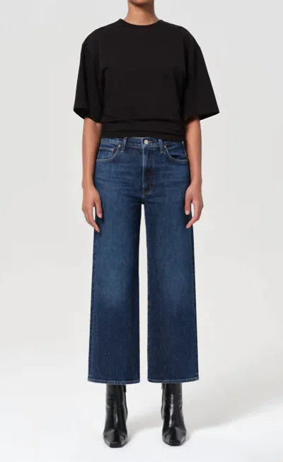 Agolde Harper Cropped Jean In Echo In Blue