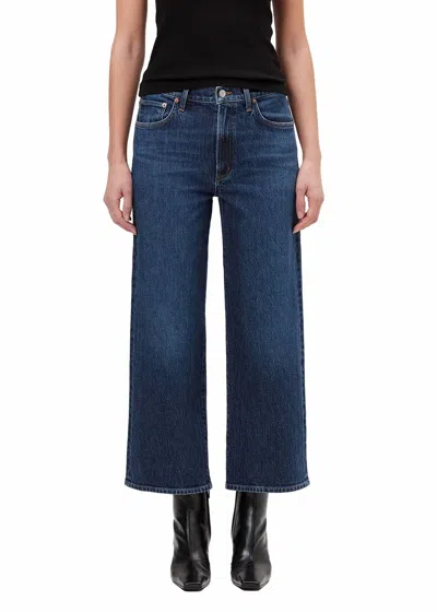 Agolde Harper Cropped Jeans In Echo In Blue