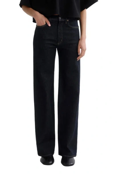 Agolde Harper Mid Rise Straight Jeans In Rinse In Black