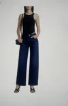 Agolde Harper Mid-rise Wide-leg Jeans In Blue