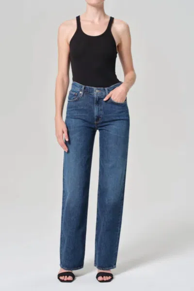 Agolde Broken Waistband Jeans In Intrigue In Blue