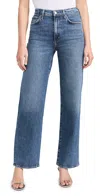 Agolde Womens Intuition Emmi Wide-leg Belted Denim Jeans In Fix