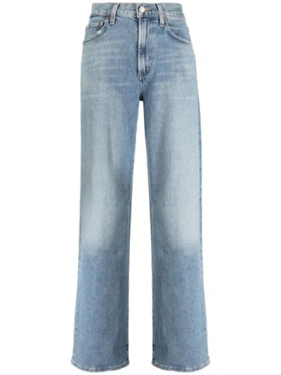 Agolde Harper Mid-rise Blue Denim Pants