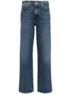 Agolde Valen Straight Leg Jeans With Faded Wash In Blue