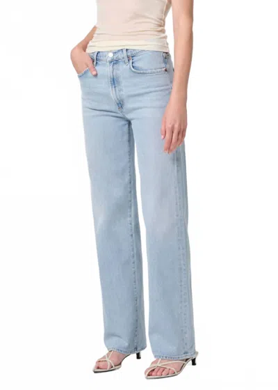 Agolde Harper Mid Rise Relaxed Straight Jean In Beam In Blue