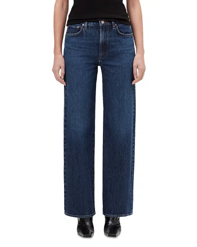 Agolde Harper Mid Rise Relaxed Straight Jeans In Echo In Blue