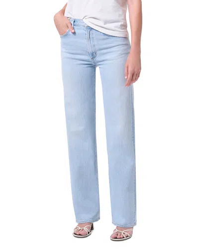 Agolde Harper Mid Rise Relaxed Straight Jeans In Flaunt In Blue
