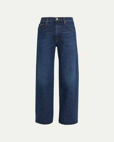 Agolde Harper Mid-rise Wide-leg Jeans In Blue