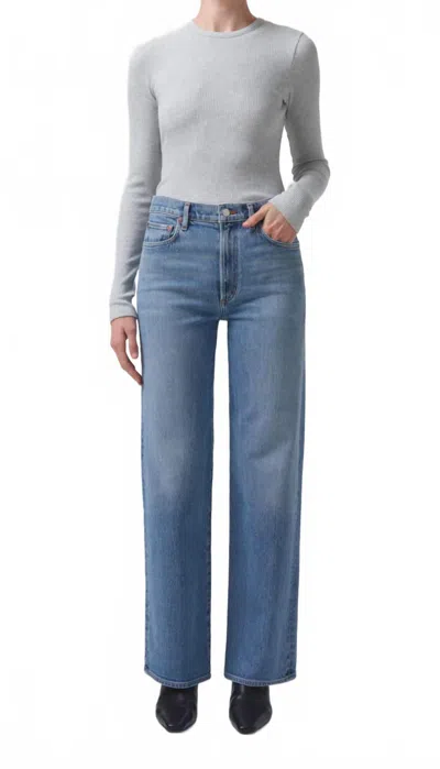 Agolde Harper Relaxed Mid-rise Jeans In Flash In Gray