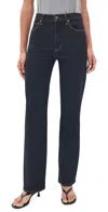 Agolde Harper Mid Rise Relaxed Straight Jeans In Reissue In Blue