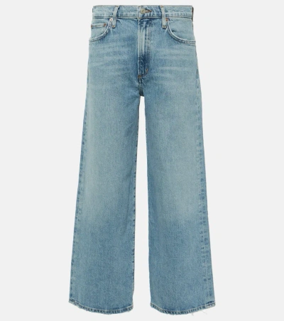 Agolde Harper Straight Cropped Jeans In Blau