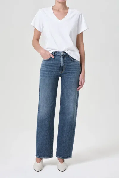 Agolde Ren High Rise Ankle Wide Leg Jeans In Fix In Blue