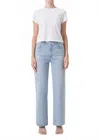 Agolde Harper Jean Mid Rise Relaxed Straight In Beam In Blue