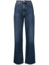 Agolde Harper Straight-leg Blue Denim Pants In Blue