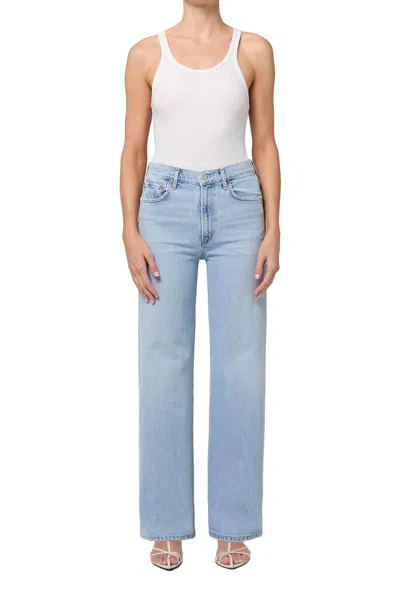 Agolde Ren High Rise Wide Leg Jean In Beam In Blue