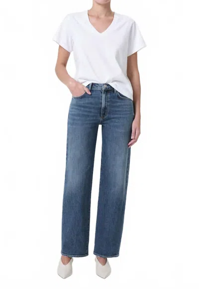Agolde Harper Mid Rise Straight Leg Jeans In Fix In Blue