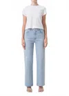 Agolde Harper Trouble Straight Jeans In Light Indigo In Blue