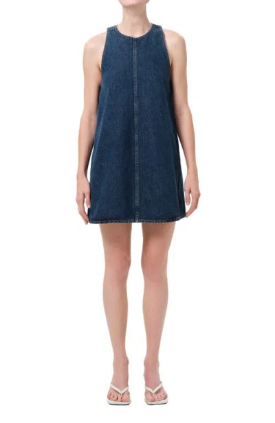 Agolde Harriet Denim Minidress In Blue