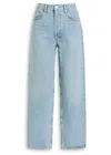 Agolde Riley Cropped Straight-leg Jeans In Blue