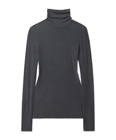 Agolde High Collar Long Sleeve Sweater In Black