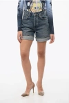 Agolde High Rise Baggy Fit Dame Shorts In Blue