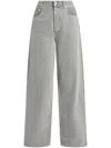 Agolde High-rise Cotton Jeans In Grey