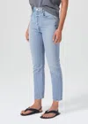 Agolde High Rise Cropped Jeans For Women: Riley's Dynamic Style In Blue