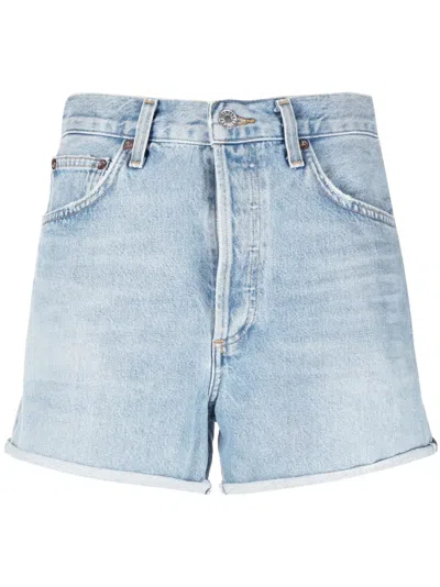 Agolde Dee High-rise Denim Shorts In Blue
