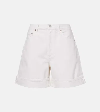 Agolde High-rise Denim Shorts In Weiss