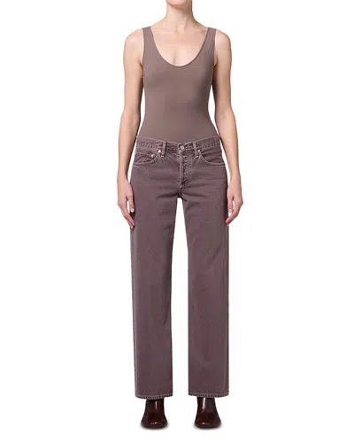 Agolde High Rise Loose Jeans In Mauvine In Neutral