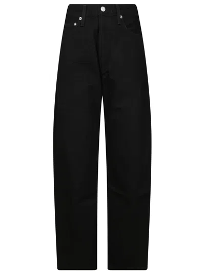 Agolde High Rise Mini Distressed Denim Jeans In Black