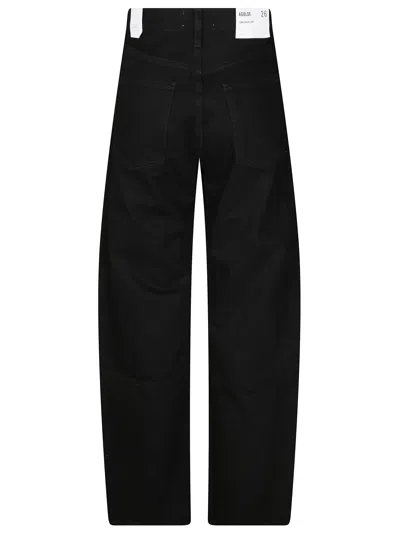 Agolde High Rise Mini Distressed Denim Jeans In Black