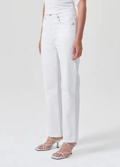 Agolde High Rise Stovepipe In Cake In White