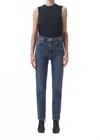 Agolde High Rise Stovepipe Jeans In Captivate In Black