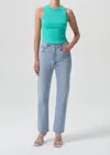 Agolde High Rise Stovepipe Jeans In Destination In Blue