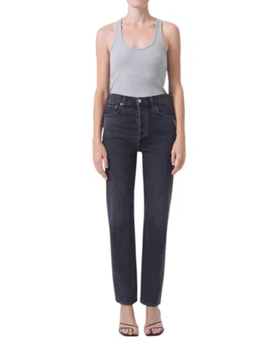 Agolde High Rise Stovepipe Jeans In Metal In Multi