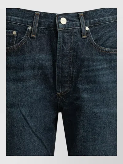 Agolde High Rise Straight Leg Denim Jeans In Blue