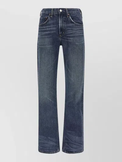 Agolde High Rise Straight Leg Denim Jeans In Blue