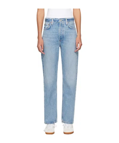 Agolde High-rise Straight-leg Jeans In Blue