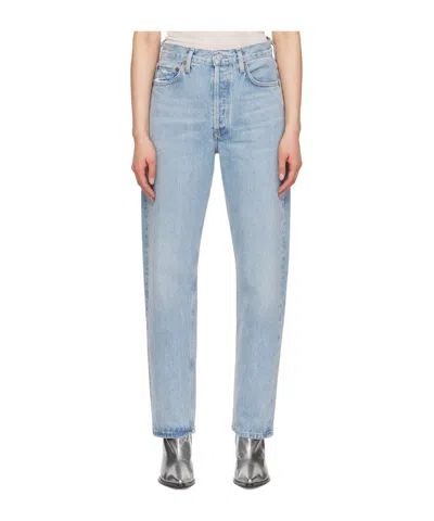 Agolde High-rise Straight-leg Jeans In Blue