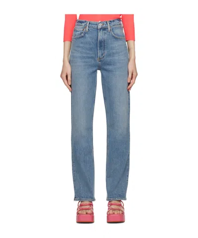 Agolde High-rise Straight-leg Jeans In Blue