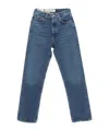 Agolde Womens Fix (ind Vint Dk) Harper Straight-leg Mid-rise Denim Jeans In Blue