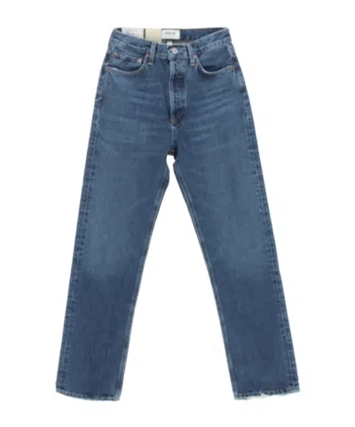 Agolde High-rise Straight-leg Jeans In Blue