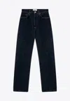 Agolde Dark Blue Jeans In Organic Denim In Blue