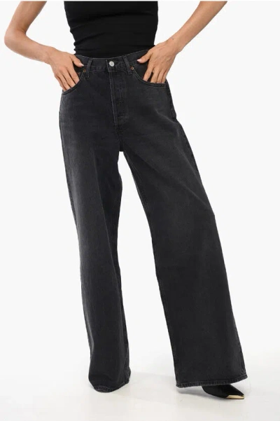 Agolde High-rise Wide Leg Dame Jeans 31cm In Black