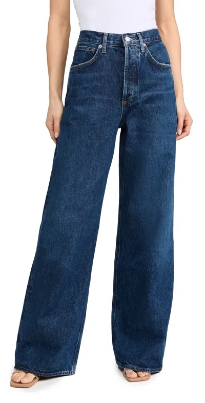 Agolde Low Curve High-rise Wide-leg Jeans In Enamour