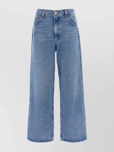 Agolde High Rise Wide Leg Jeans In Blue