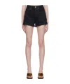 Agolde High Waist Denim Shorts In Black