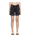 Agolde Black Dame Denim Shorts In Black